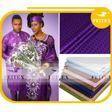 Habillement africain traditionnel de broderie de vêtements pour le tissu de coton de textile, textile de coton